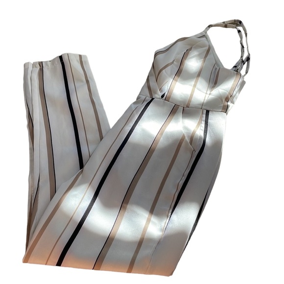 2/$30 Missguided White Striped Jumpsuit - Picture 5 of 5